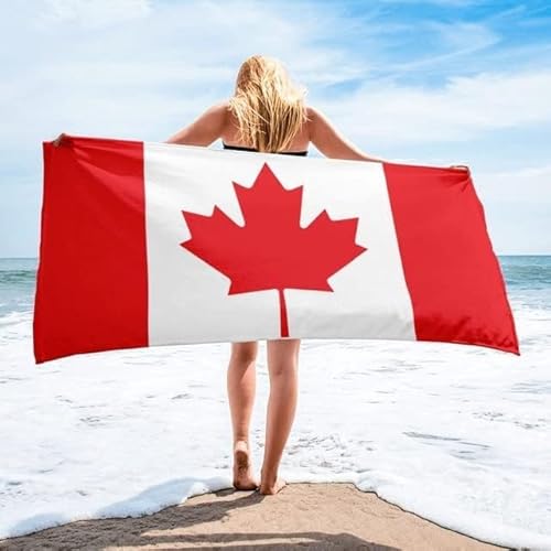 Latwerio Strandtuch Kanada-Flagge, 3D Handtuch Kanada-Flagge Badetücher, Absorbierendem Strandtuch Mikrofaser Weich Badetuch für Camping Fitnessstudio Reise Strandhandtuch 90x180 cm s6226 von Latwerio