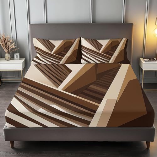 Spannbettlaken 160x200 cm Treppe Weiches Mikrofaser 3D Bettlaken Spannbetttuch für Kinder Erwachsene, Veranda Bettlaken 160x200 Tiefe Tasche 30 cm Mit 2 Kissenbezügen 80x80 cm S1595 Spannbettlaken 160x200 cm Treppe Weiches Mikrofaser 3D Bettlaken Spannbetttuch für Kinder Erwachsene, Veranda Bettlaken 160x200 Tiefe Tasche 30 cm Mit 2 Kissenbezügen 80x80 cm S1595 von Latwerio