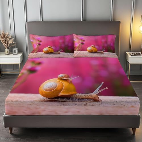 Spannbettlaken 90x190 cm Schnecke Weiches Mikrofaser 3D Bettlaken Spannbetttuch für Kinder Erwachsene, Insekt Bettlaken 90x190 Tiefe Tasche 30 cm Mit 2 Kissenbezügen 80x80 cm S1598 Spannbettlaken 90x190 cm Schnecke Weiches Mikrofaser 3D Bettlaken Spannbetttuch für Kinder Erwachsene, Insekt Bettlaken 90x190 Tiefe Tasche 30 cm Mit 2 Kissenbezügen 80x80 cm S1598 von Latwerio