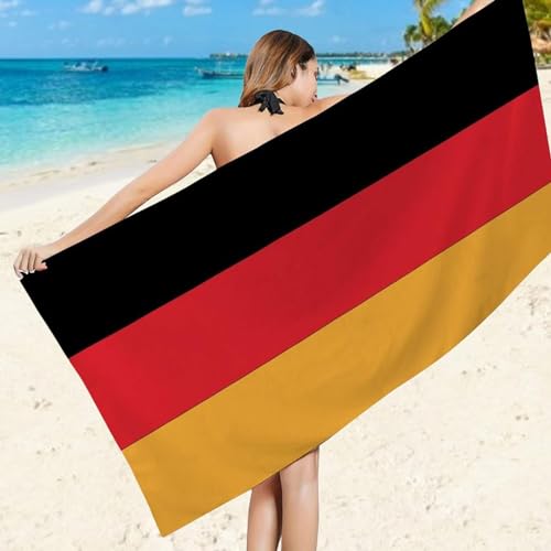 Strandtuch Deutschland-Flagge, 3D Handtuch Deutschland-Flagge Badetücher, Absorbierendem Strandtuch Mikrofaser Weich Badetuch XXL für Camping Fitnessstudio Reise Strandhandtuch 150x200 cm A5275 von Latwerio