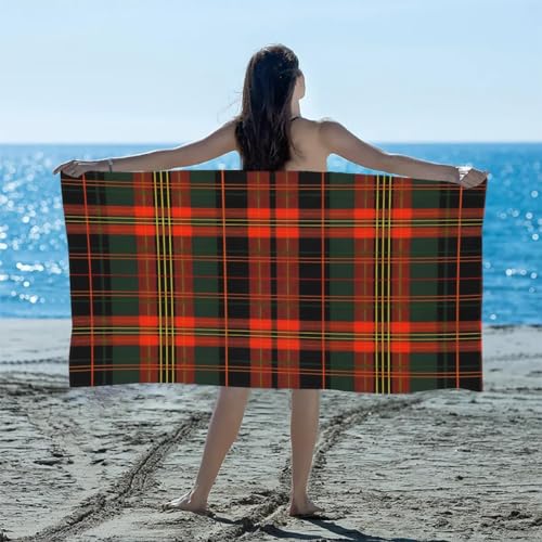 Strandtuch Rot Kariert, 3D Handtuch Rot Kariert Badetücher, Absorbierendem Strandtuch Mikrofaser Weich Badetuch für Camping Fitnessstudio Reise Strandhandtuch 70x150 cm s5384 von Latwerio
