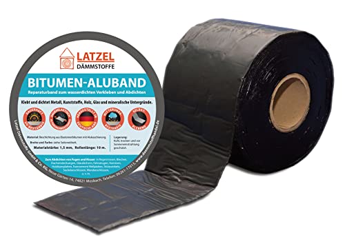 Latzel Dämmstoffe Bitumen Aluband Reparaturband Dichtband Dachdeckerband UV Beständig Selbstklebend Wasserfest Schwarz 200 mm Rolle 10 Meter Latzel Dämmstoffe Bitumen Aluband Reparaturband Dichtband Dachdeckerband UV Beständig Selbstklebend Wasserfest Schwarz 200 mm Rolle 10 Meter von Latzel Dämmstoffe
