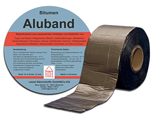 Bitumen Aluband Reparaturband Dichtband Farbe Blei 250 mm Rolle 10 Meter von Latzel Dämmstoffe