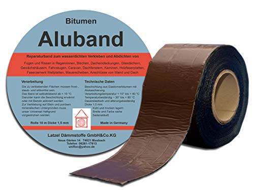 Bitumen Aluband Reparaturband Dichtband Farbe Braun 250 mm - Rolle 10 Meter Bitumen Aluband Reparaturband Dichtband Farbe Braun 250 mm - Rolle 10 Meter von Latzel Dämmstoffe
