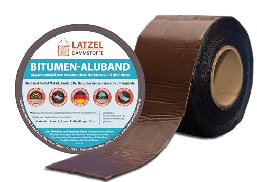 Latzel Dämmstoffe Bitumen Aluband Reparaturband Dichtband Farbe Braun 50 mm - Rolle 10 Meter Latzel Dämmstoffe Bitumen Aluband Reparaturband Dichtband Farbe Braun 50 mm - Rolle 10 Meter von Latzel Dämmstoffe