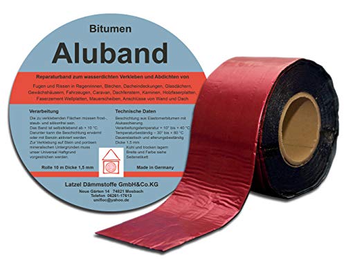 Latzel Dämmstoffe Bitumen Aluband Reparaturband Dichtband Selbstklebend UV beständig Farbe Rot 250 mm - Rolle 10 Meter. Latzel Dämmstoffe Bitumen Aluband Reparaturband Dichtband Selbstklebend UV beständig Farbe Rot 250 mm - Rolle 10 Meter. von Latzel Dämmstoffe