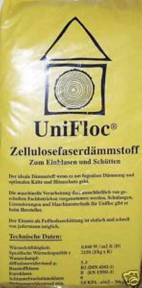 Latzel Dämmstoffe Dämmfilz Unifloc Zellulosedämmung als Fußbodenschüttung 14 kg, (1-St) von Latzel Dämmstoffe