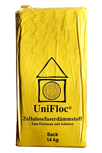 Latzel Dämmstoffe Zellulosedämmung als Fußbodenschüttung 21 Säcke 296 kg, Lambda D = 0,038 W/m2K, 2,5-3 Säcke pro 1 m3 (1000l) Fußbodenschüttung von Latzel Dämmstoffe