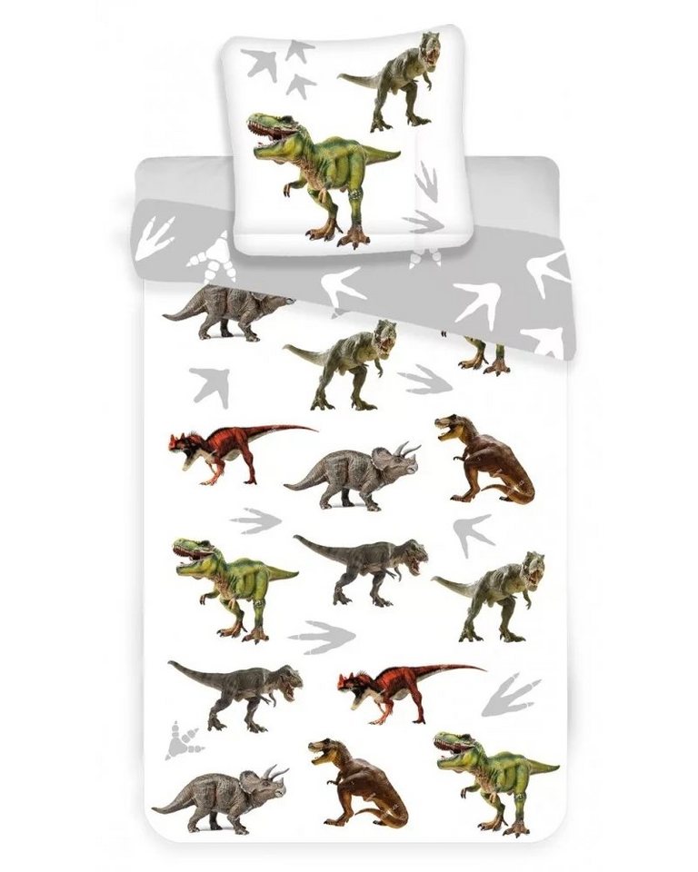 Kinderbettwäsche Kinder Dino Bettwäsche Set Bettbezug Dinosaurier 140×200cm, Lau-Fashion von Lau-Fashion