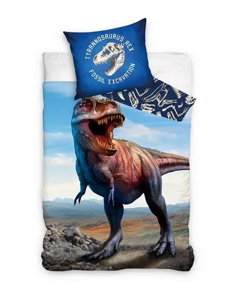 Wendebettwäsche Dinosaurier Jugend Bettwäsche Set Bettbezug Dino 140×200cm, Lau-Fashion von Lau-Fashion