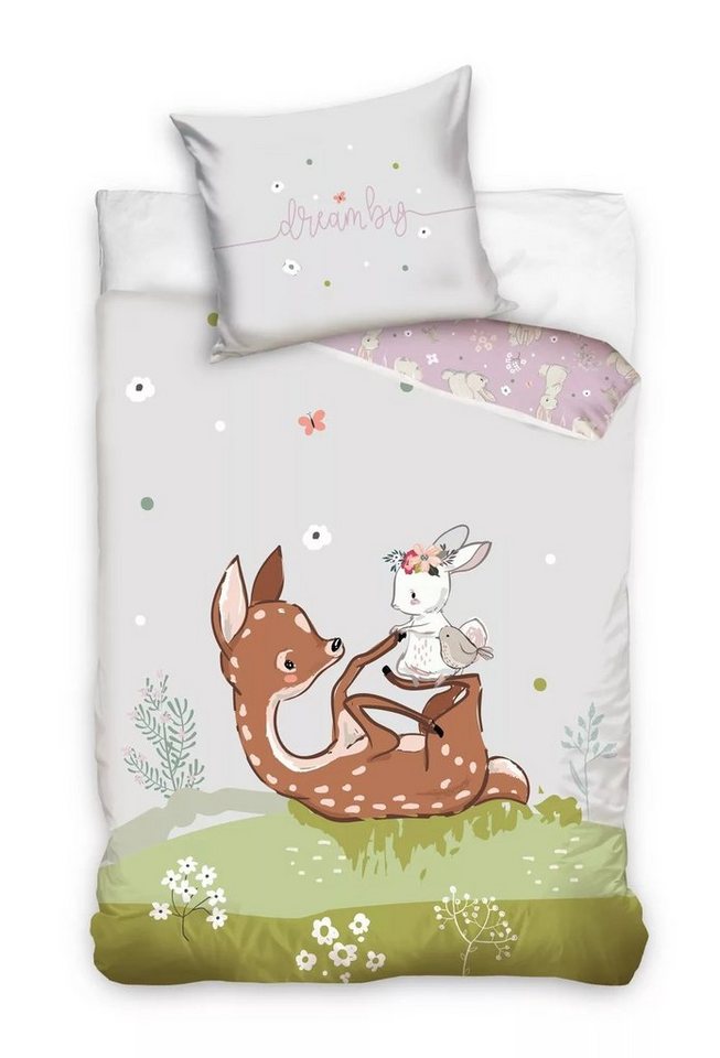 Wendebettwäsche Kinder Bettwäsche Set Süsse Tiere Bettbezug 140×200cm, Lau-Fashion von Lau-Fashion