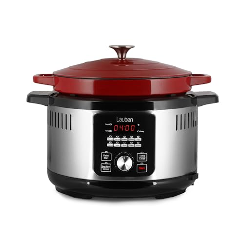 Lauben OvenSafe® Multikocher 6000RS Multifunktionaler Topf mit 6 l Fassungsvermögen, 10 Programme, gusseiserner Emaille-Topf OvenSafe® geeignet für Herd oder Backofen, spülmaschinenfest von Lauben