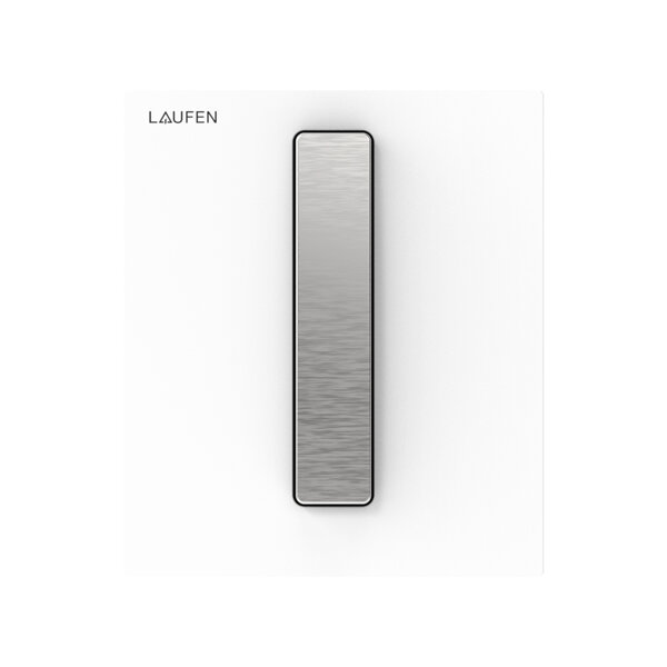 Laufen AU102 INEO Betätigungsplatte, für Urinal, Glas, Betätigungstaste in Edelstahl-Optik, 125x145x10mm, H909102, Farbe: Weiß von Laufen