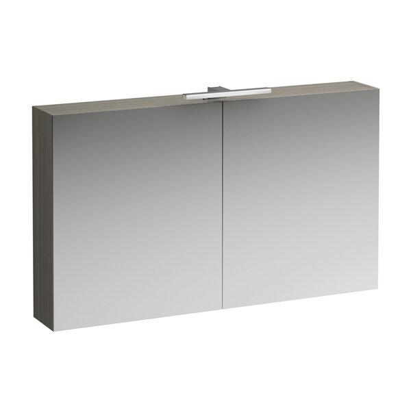 Laufen Base Spiegelschrank 1200 mm, 2 Türen, LED- Licht Element, Farbe: Ulme hell von Laufen