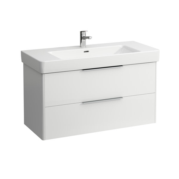 Laufen Base Waschtischunterschrank, 2 Schubladen, für Waschtisch 813966, Farbe: Weiß glänzend - H4024521102611 von Laufen