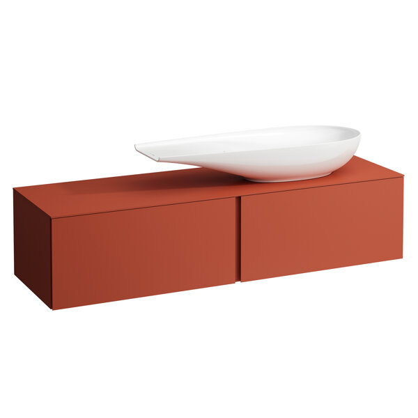 Laufen Il Bagno Alessi Schubladenelement, Ausschnitt rechts, 160x50x37cm, zu WT-Schale H81897 4, H430343097, Farbe: Terracotta von Laufen