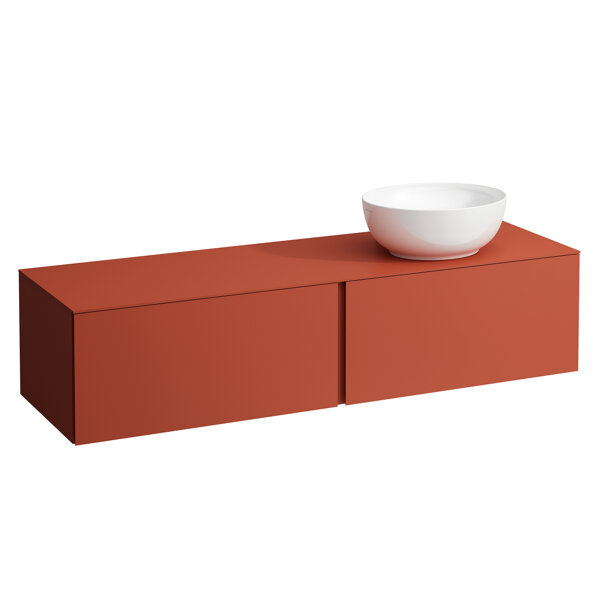 Laufen Il Bagno Alessi Schubladenelement, Ausschnitt rechts, 160x50x37cm, zu WT-Schale H81897 5, H430353097, Farbe: Terracotta von Laufen