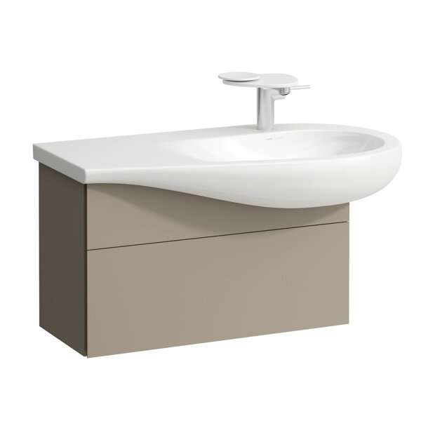 Laufen Il Bagno Alessi Waschtischunterbau, Siphonausschnitt rechts, 730x320x440mm, 1 Schublade, H430411097, Farbe: Perlbeige von Laufen