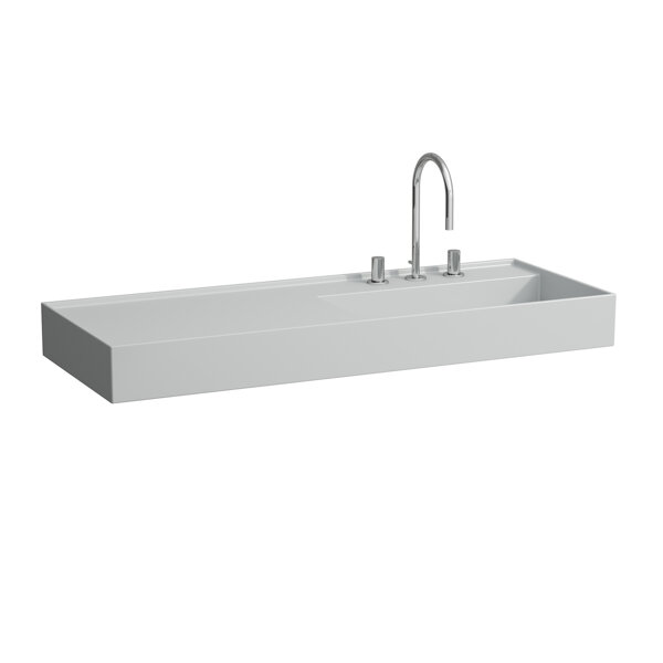 Laufen Kartell Waschtisch, unterbaufähig, Ablage links, ohne Hahnloch, ohne Überlauf, 1200x460mm, H813333, Farbe: Grau matt von Laufen