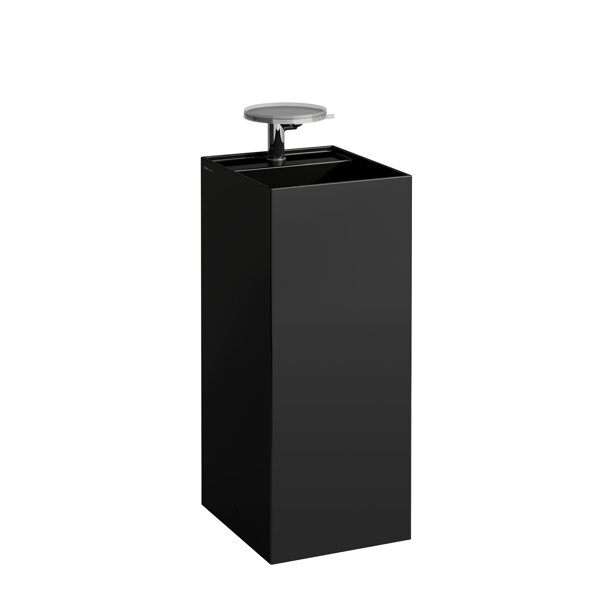 Laufen Kartell Waschtisch freistehend, 2 Hahnlöcher, ohne Überlauf, 375x435x900, Farbe: Schwarz glänzend von Laufen