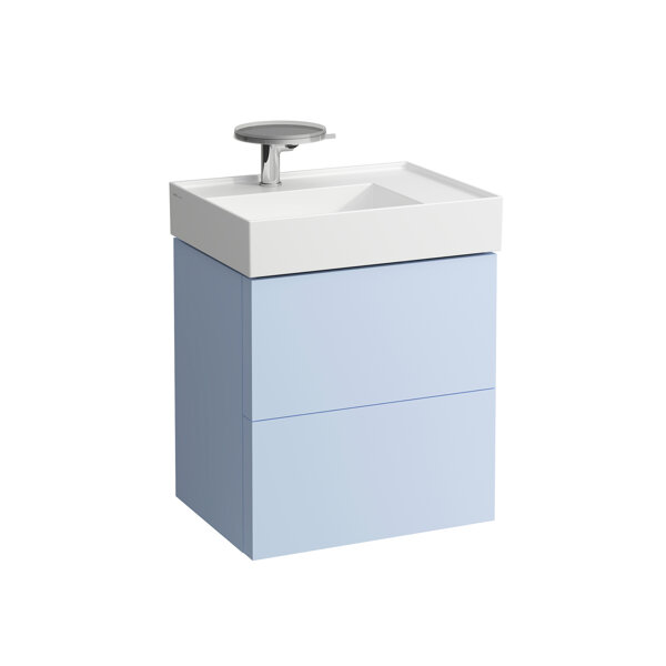 Laufen Kartell Waschtischunterschrank, passend für Waschtisch 810334, 2 Schubladen, 580x600x450, Farbe: graublau - H4075580336451 von Laufen