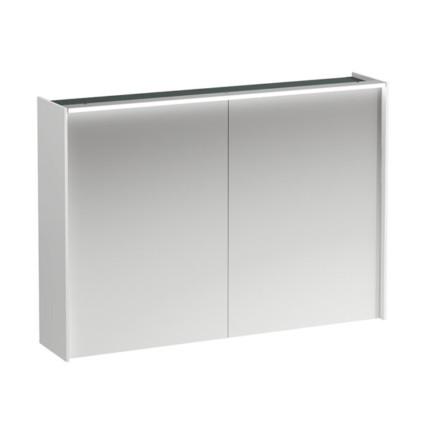 Laufen Lani Spiegelschrank, zwei Türen, mit LED-Lichtelement, 1020x210x715mm, H4037921121, Farbe: Weiß glänzend von Laufen