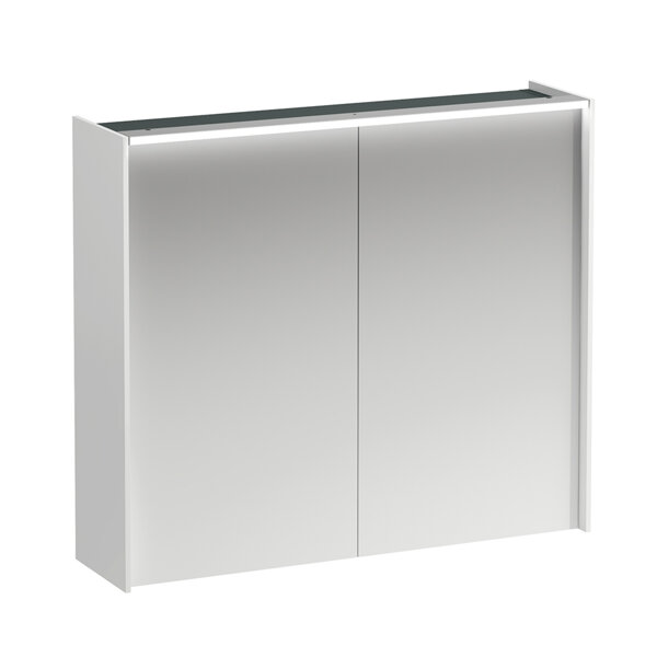 Laufen Lani Spiegelschrank, zwei Türen, mit LED-Lichtelement, 820x210x715mm, H403762112, Farbe: Weiß Matt von Laufen