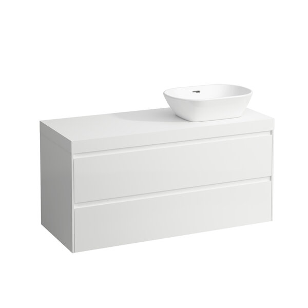 Laufen Lani Waschtischplatte weiß matt inkl. Unterschrank, 1 Ausschnitt rechts, 1185x495x580mm, H404573112, Farbe: Weiß glänzend von Laufen