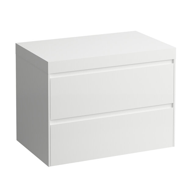 Laufen Lani Waschtischplatte weiß matt inkl. Unterschrank, ohne Ausschnitt, 785x495x580mm, H404550112, Farbe: Weiß glänzend von Laufen