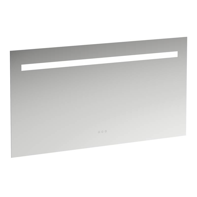LAUFEN Leelo Spiegel mit integrierter horizontaler LED-Beleuchtung, Aluminiumrahmen, 1300 mm, Version mit 3 Touch Sensorschaltern, H4476839501441 von Laufen