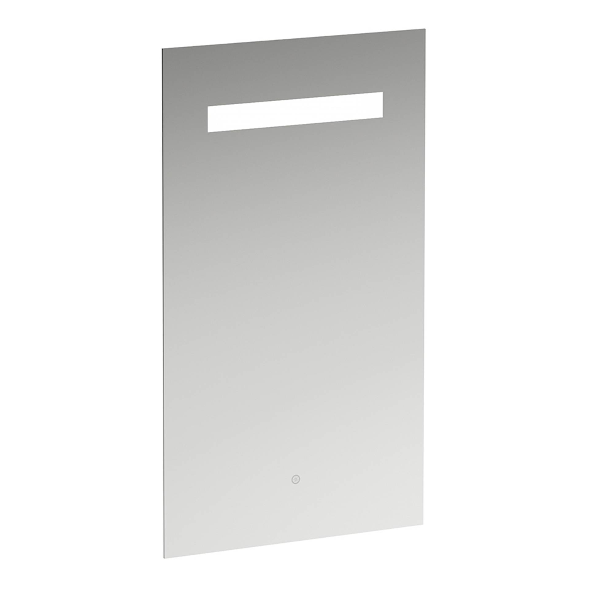 LAUFEN Leelo Spiegel mit integrierter horizontaler LED-Beleuchtung, Aluminiumrahmen, 450 mm, Version mit 1 Touch Sensorschalter, H4476129501441 von Laufen
