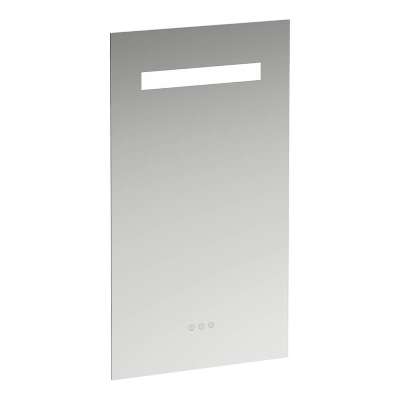LAUFEN Leelo Spiegel mit integrierter horizontaler LED-Beleuchtung, Aluminiumrahmen, 450 mm, Version mit 3 Touch Sensorschaltern, H4476139501441 von Laufen