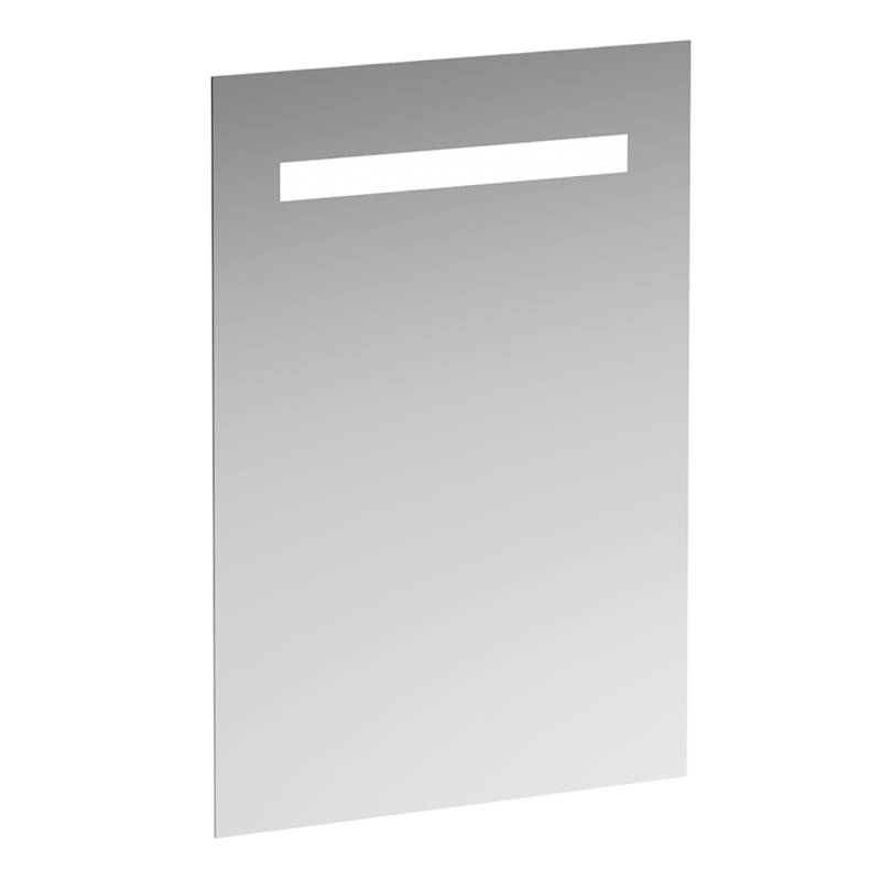 LAUFEN Leelo Spiegel mit integrierter horizontaler LED-Beleuchtung, Aluminiumrahmen, 550 mm, Version für externen Lichtschalter, H4476219501441 von Laufen