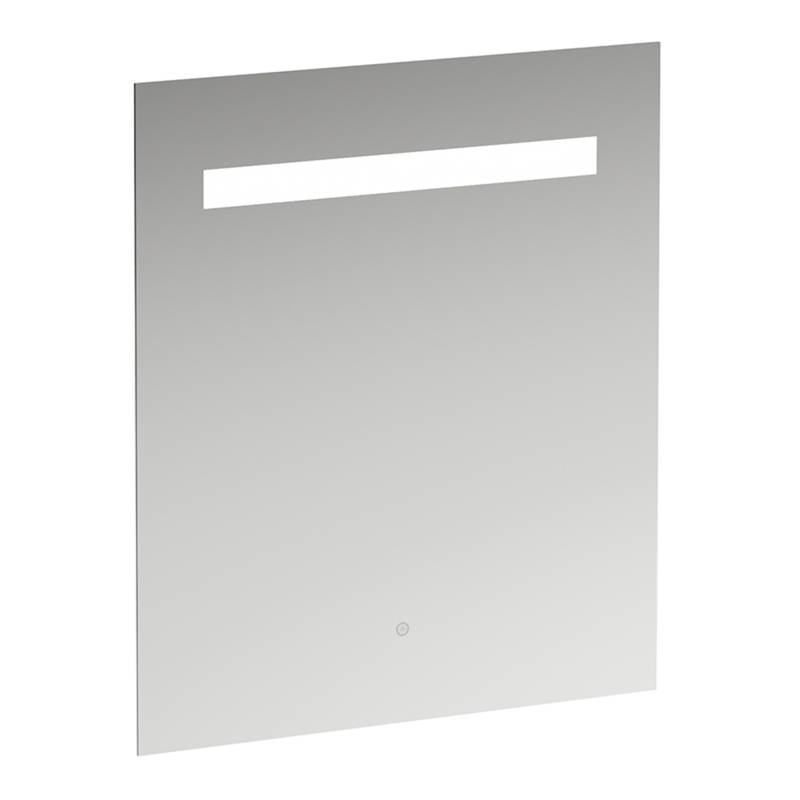 LAUFEN Leelo Spiegel mit integrierter horizontaler LED-Beleuchtung, Aluminiumrahmen, 600 mm, Version mit 1 Touch Sensorschalter, H4476329501441 von Laufen