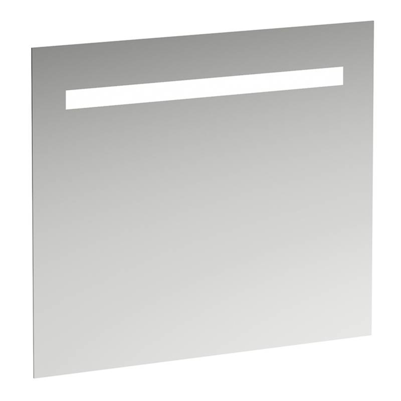 LAUFEN Leelo Spiegel mit integrierter horizontaler LED-Beleuchtung, Aluminiumrahmen, 800 mm, Version für externen Lichtschalter, H4476419501441 von Laufen
