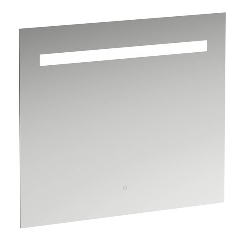 LAUFEN Leelo Spiegel mit integrierter horizontaler LED-Beleuchtung, Aluminiumrahmen, 800 mm, Version mit 1 Touch Sensorschalter, H4476429501441 von Laufen