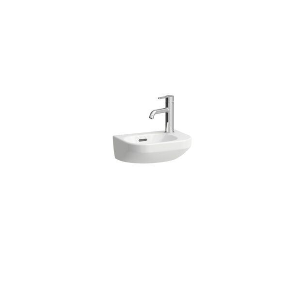 Laufen Lua Handwaschbecken, 1 Hahnloch rechts, Becken links, mit Überlauf, 360x250mm, H815080, Farbe: Weiß von Laufen