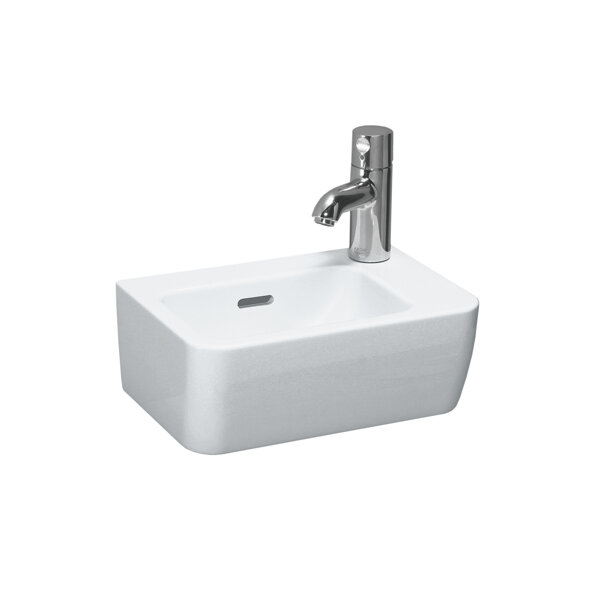 Laufen PRO A Handwaschbecken, 1 Hahnloch rechts, mit Überlauf, 360x250mm, H816955, Farbe: Weiß mit LCC von Laufen