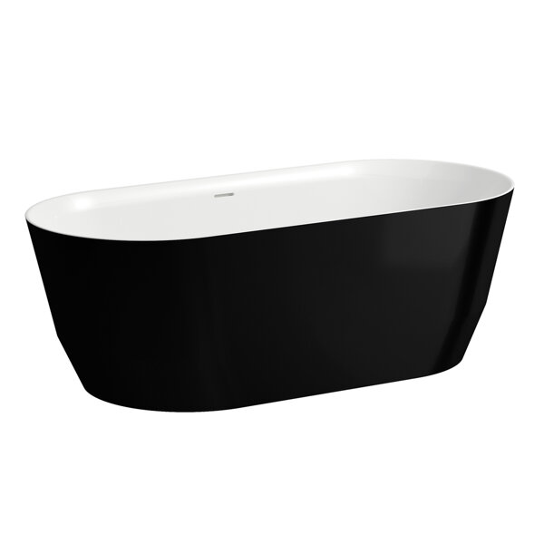 Laufen PRO Badewanne freistehend, Marbond, 1650x750x550mm, H239952, Farbe: außen schwarz/innen weiß von Laufen
