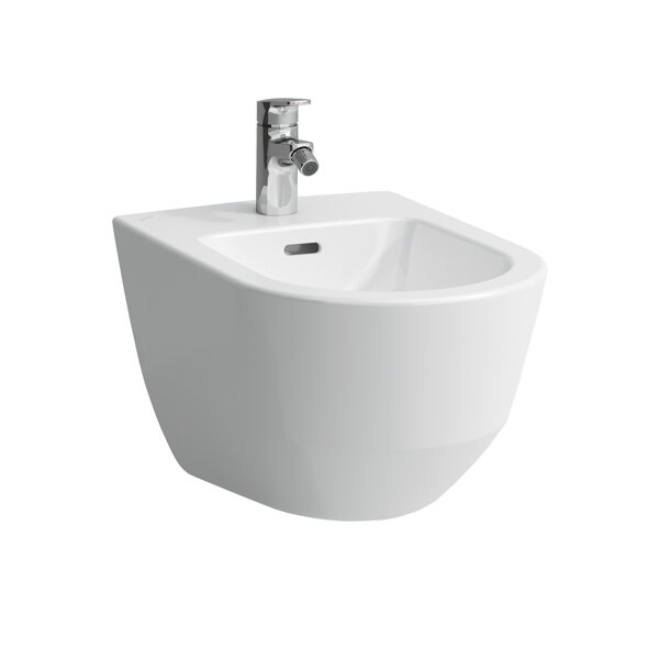 Laufen PRO Wand-Bidet, 1 Hahnloch, 360x530mm, mit seitliches Loch für Wasseranschluss, H830952, Farbe: Schwarz Matt von Laufen