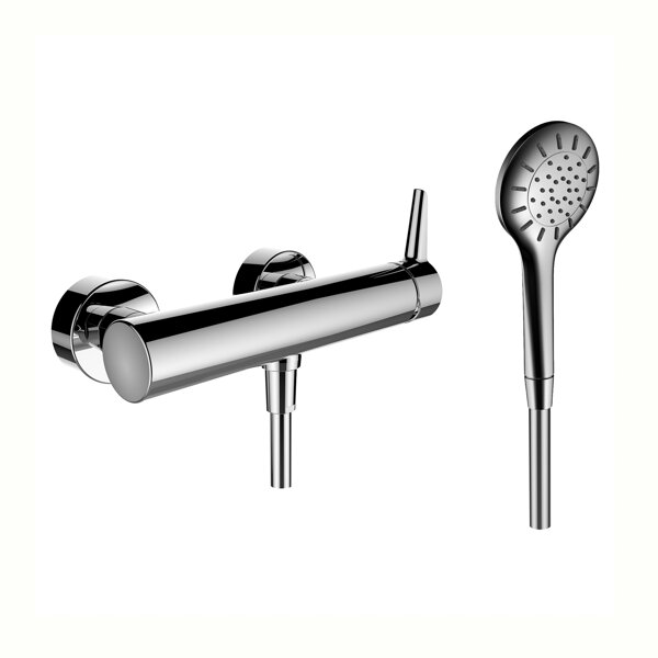 Laufen PURE Duschenmischer, Aufputz, 1 Verbraucher, mit Handbrause und Brauseschlauch, HF901750100600, Farbe: Chrom von Laufen