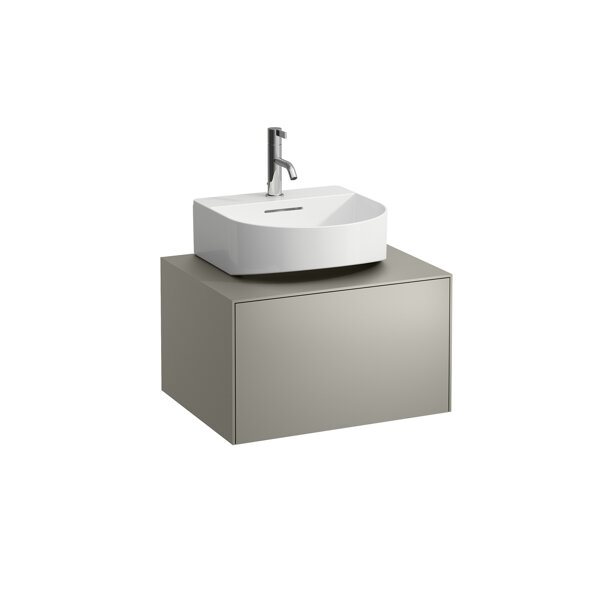 Laufen Sonar Schubladenelement, 1 Schublade, für Aufsatz-Handwaschbecken H816341, Ausschnitt Mitte, Farbe: Titan von Laufen