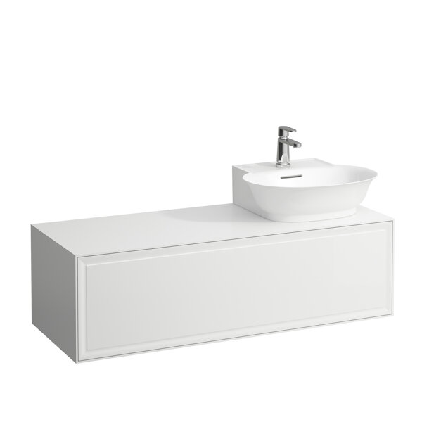 Laufen The New Classic Sideboard, Ausschnitt rechts, 1175x455x345mm, 1 Schublade, zu Aufsatz-Handwaschbecken H816852, H406086085, Farbe: Weiß glänzend von Laufen