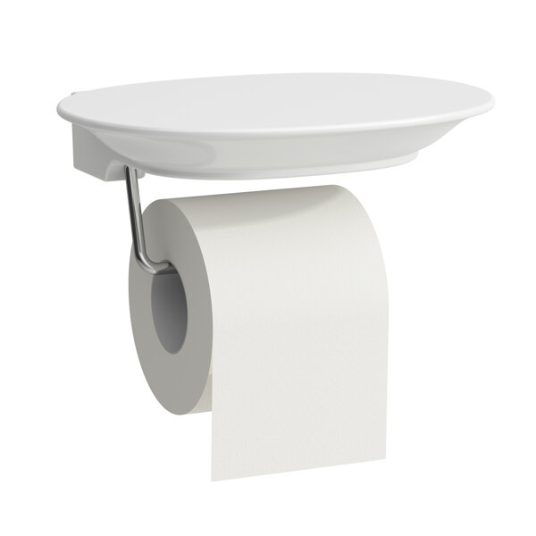 Laufen The New Classic Toilettenpapierhalter, Saphirkeramik, H873853, Farbe: Weiß, Rollenhalter blassgold matt von Laufen