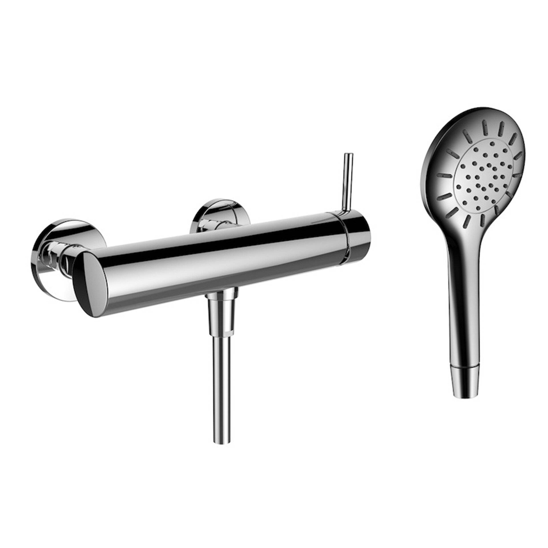 Laufen TwinPlus Duschenmischer, Aufputz, 1 Verbraucher, inkl. Handbrause und Brauseschlauch, HF905450100600 von Laufen