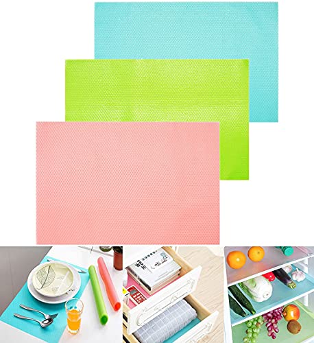 16 Stück Kühlschrankmatten, rutschfeste Kühlschrankmatten Multifunktionale Matte abwaschbar und DIY Kühlschrank Matten Silikon Kühlschrank Pads Place Matten für Familie, 45 x 29 cm von Laufunjoy