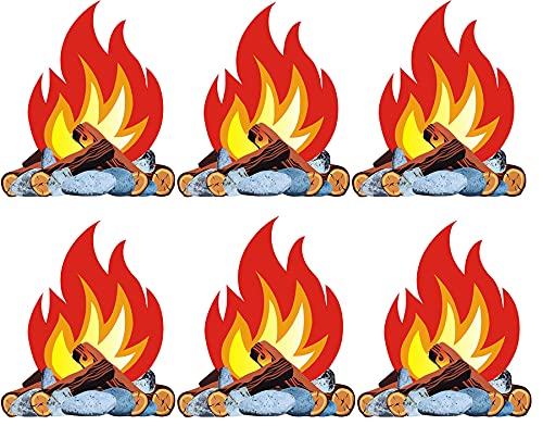 3D Dekorative Pappe Lagerfeuer Herzstück, 6 Stück Künstliches Feuer Gefälschte Flamme Papier Party Dekorative Flamme Fackel für Lagerfeuer Partydekorationen von Laufunjoy
