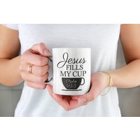 Jesus Füllt Meinen Becher, Christlicher Schrift-Becher, Christliche Geschenke, Schrift Auf Einem Gott Psalm 23 5, Süße Schrift-Geschenke von LaughablePrintables