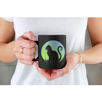 Katze Becher, Liebhaber Geschenk, Silhouette Katzenliebhaber Schwarze Katzen Dame Katzenmama, Cad Papa von LaughablePrintables
