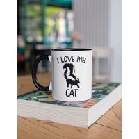 Lustige Stinktier-Becher, Lustiges Stinktier-Geschenk, Ich Liebe Meine Katze Stinktier-Katzenbecher, Katze-Stinktier-Geschenk von LaughablePrintables